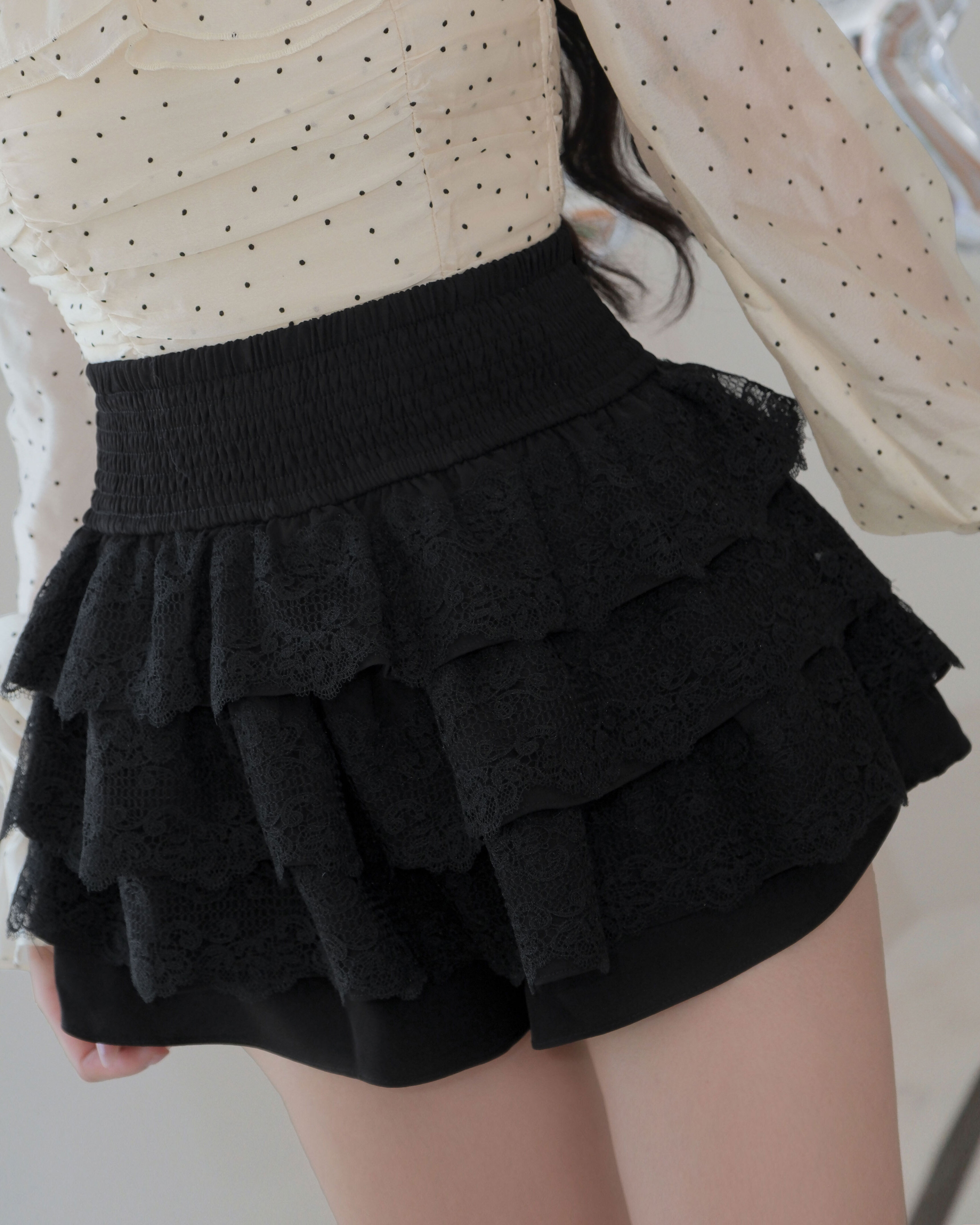 訂製-浪漫宮廷蕾絲蛋糕短褲