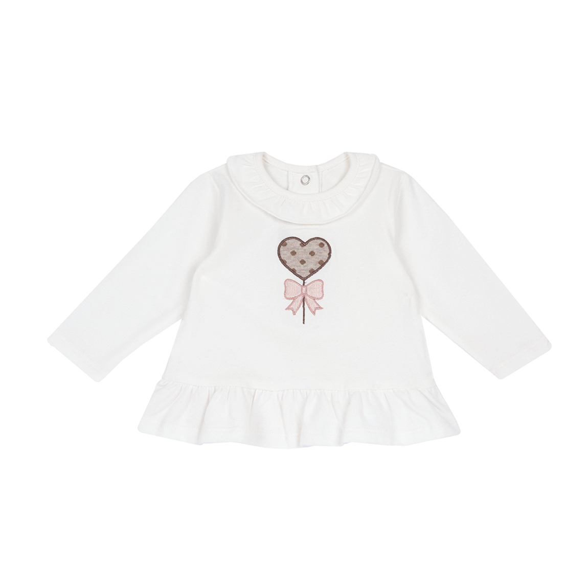 粉紅邦妮-下擺荷葉傘狀長版上衣