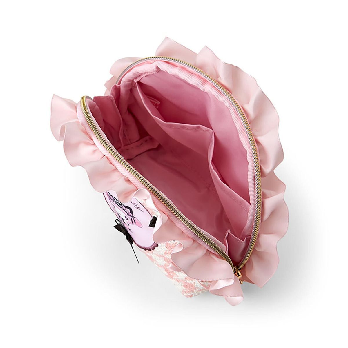 My Melody 千鳥格紋拉鏈小袋 化妝包(平行進口)