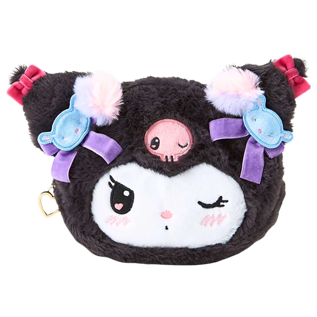Sanrio Kuromi生日系列毛絨公仔拉鏈小袋 化妝包 (平行進口)