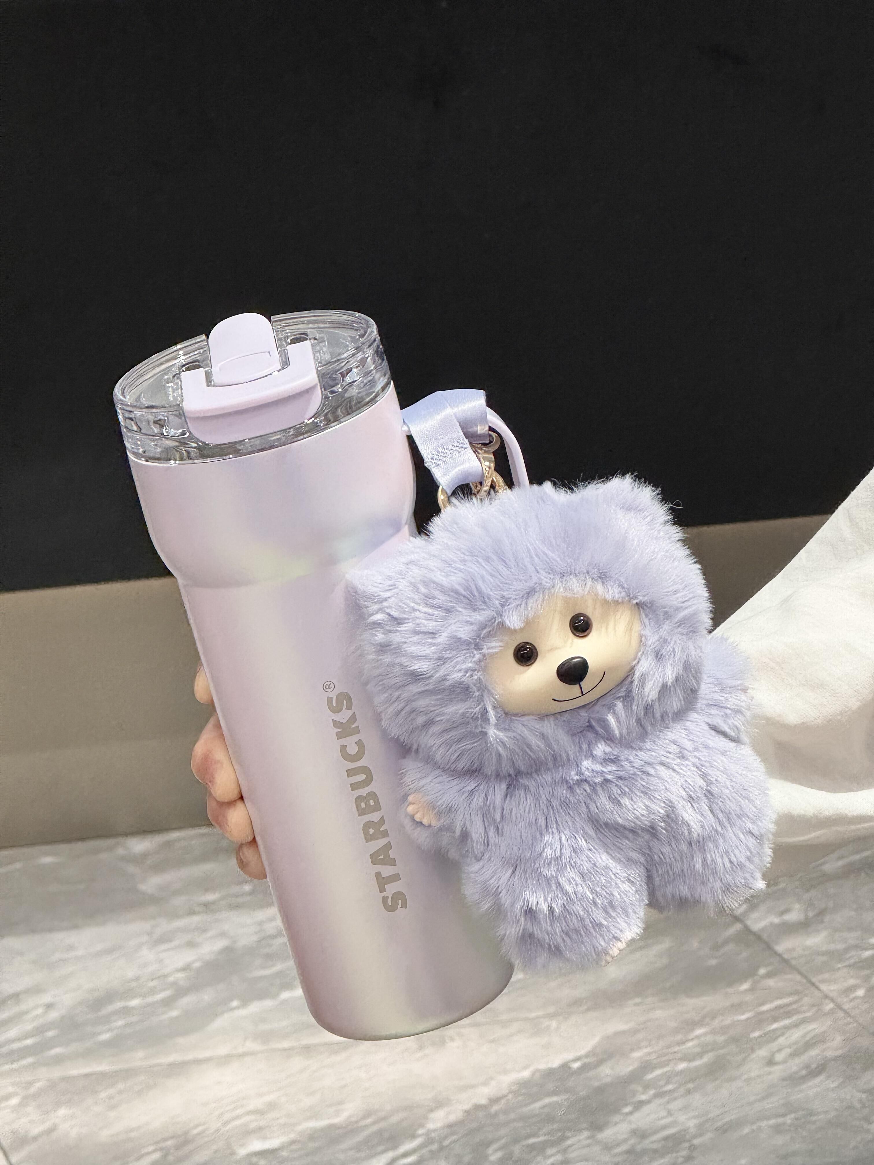 Starbucks 星巴克 官方正版 浪漫海洋系列 大容量不銹鋼隨行杯 附糖膠毛絨吊飾 保溫杯 水壺 690ML/預購