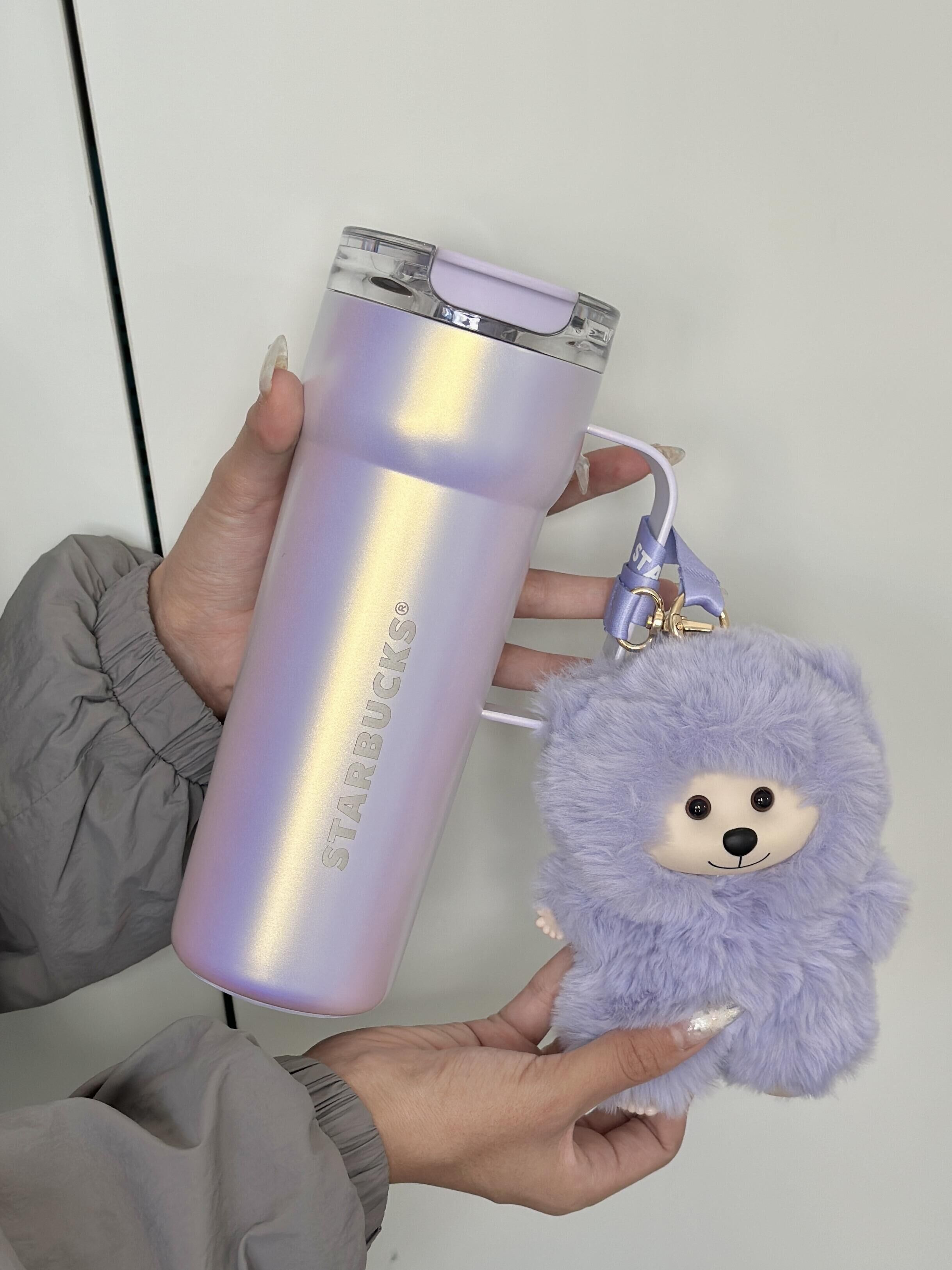 Starbucks 星巴克 官方正版 浪漫海洋系列 大容量不銹鋼隨行杯 附糖膠毛絨吊飾 保溫杯 水壺 690ML/預購