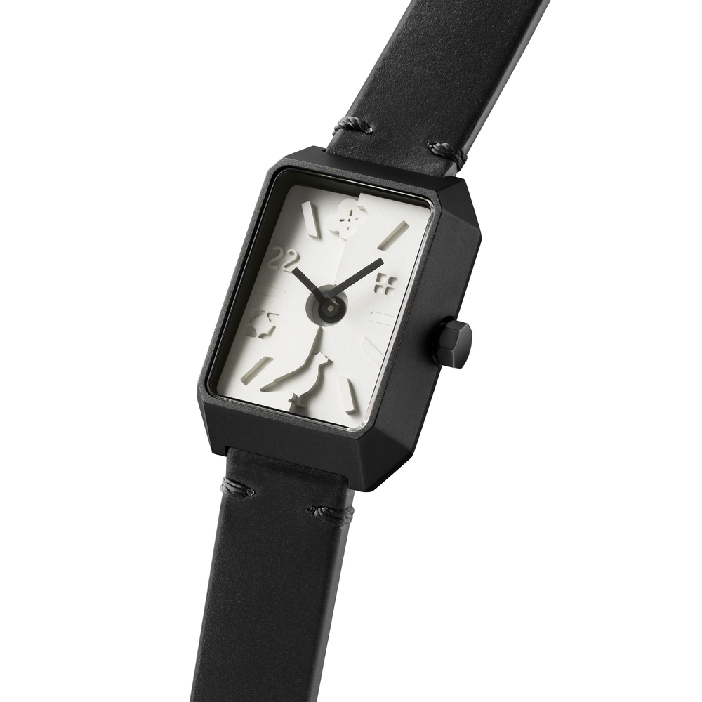 22Design上下坡方形水泥錶/印花樂聯名款/黑