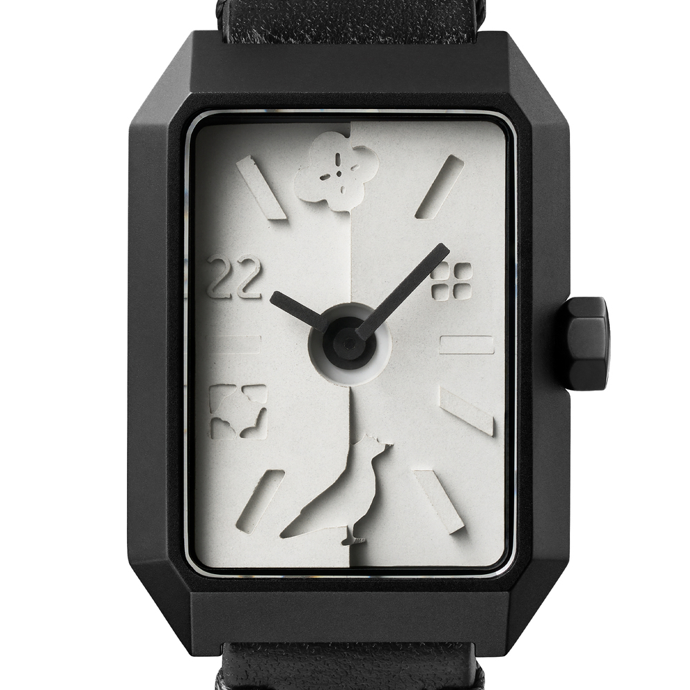 22Design上下坡方形水泥錶/印花樂聯名款/黑