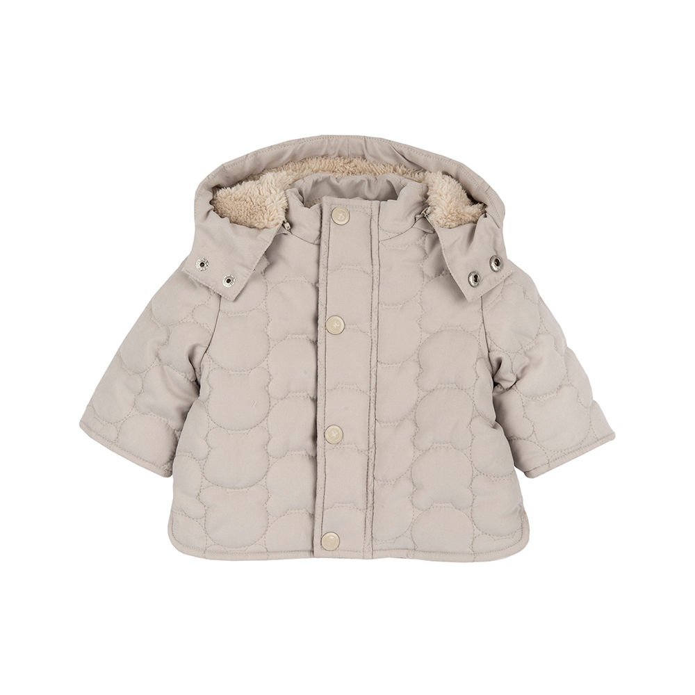 泰迪世家-小熊活動帽防潑水舖棉長版外套