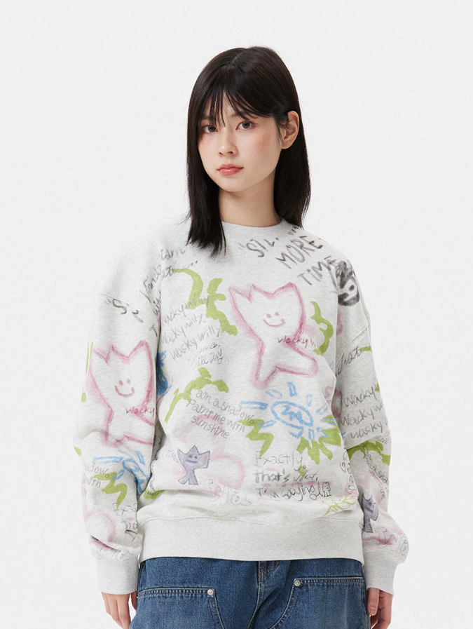 【直播】WACKY WILLY LL0919503 塗鴉款圓領衛衣