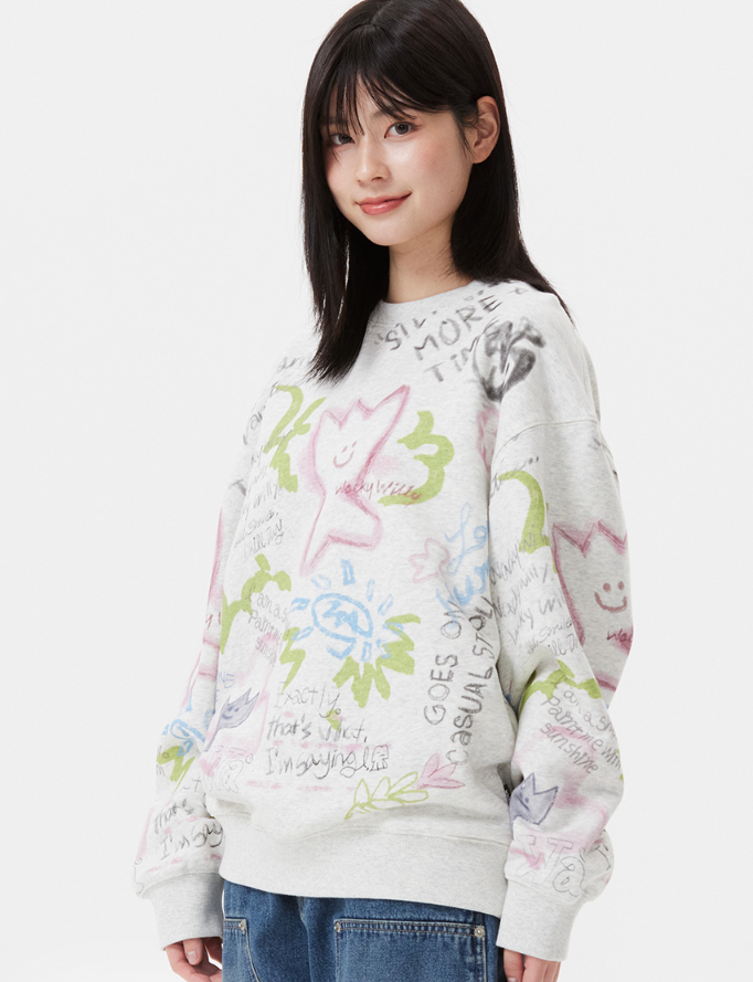 【直播】WACKY WILLY LL0919503 塗鴉款圓領衛衣