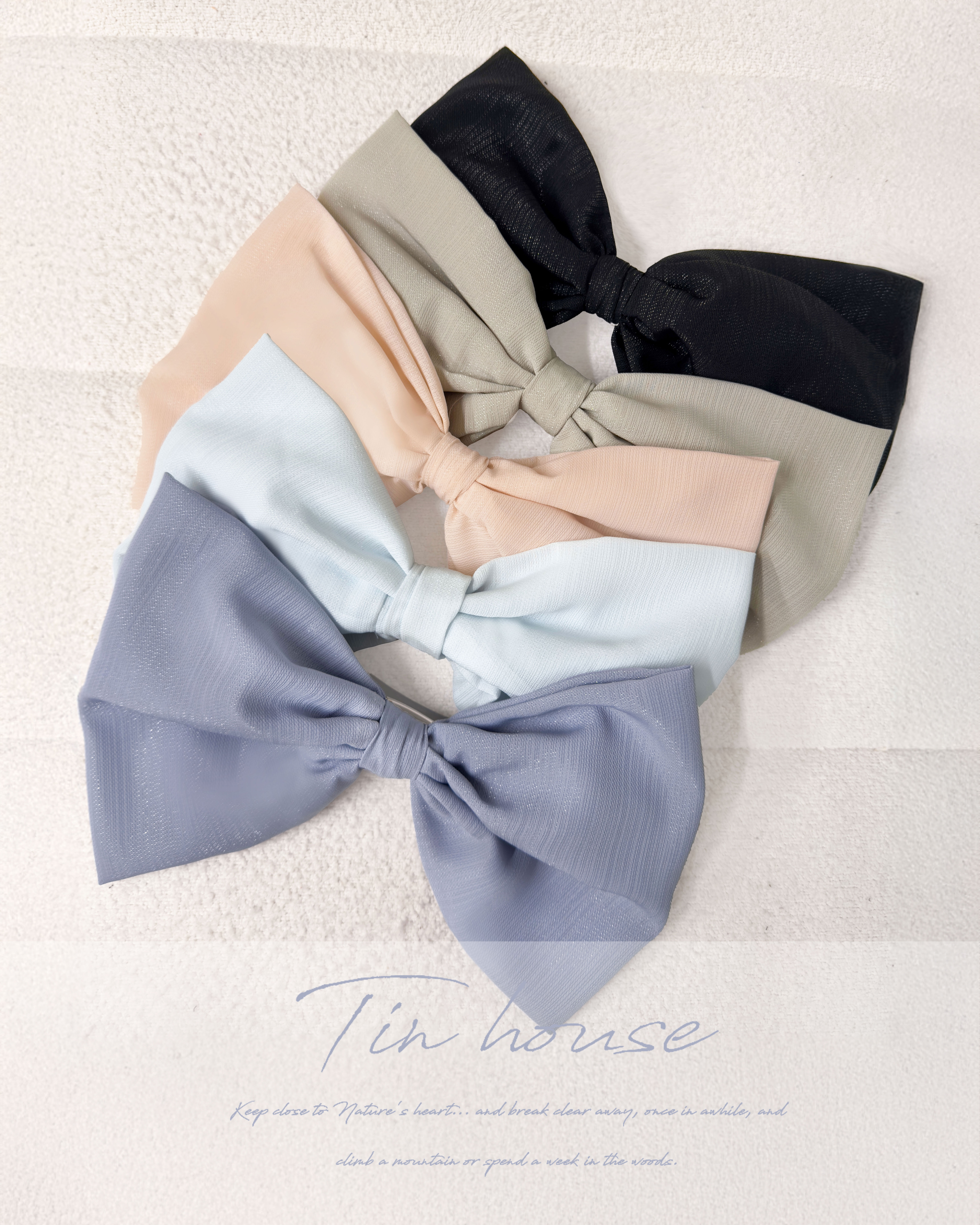 訂製-浪漫絲光大蝴蝶結髮夾