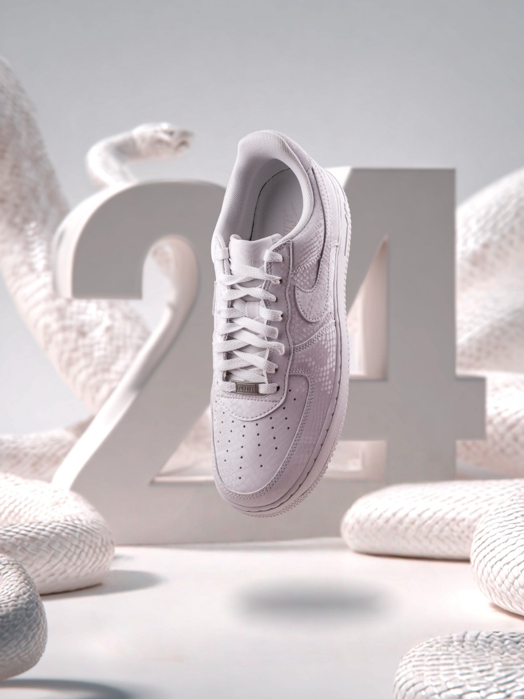 KOBE X AIR FORCE 聯名 蛇麟白 刺繡背號