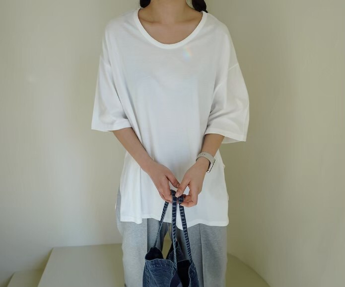 秋季新款/U領側開叉長版上衣 MANIFEST正韓🇰🇷