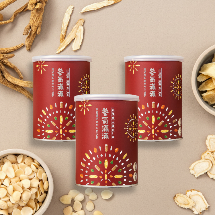 參氣滿滿 花旗參山藥杏仁茶- 三罐組