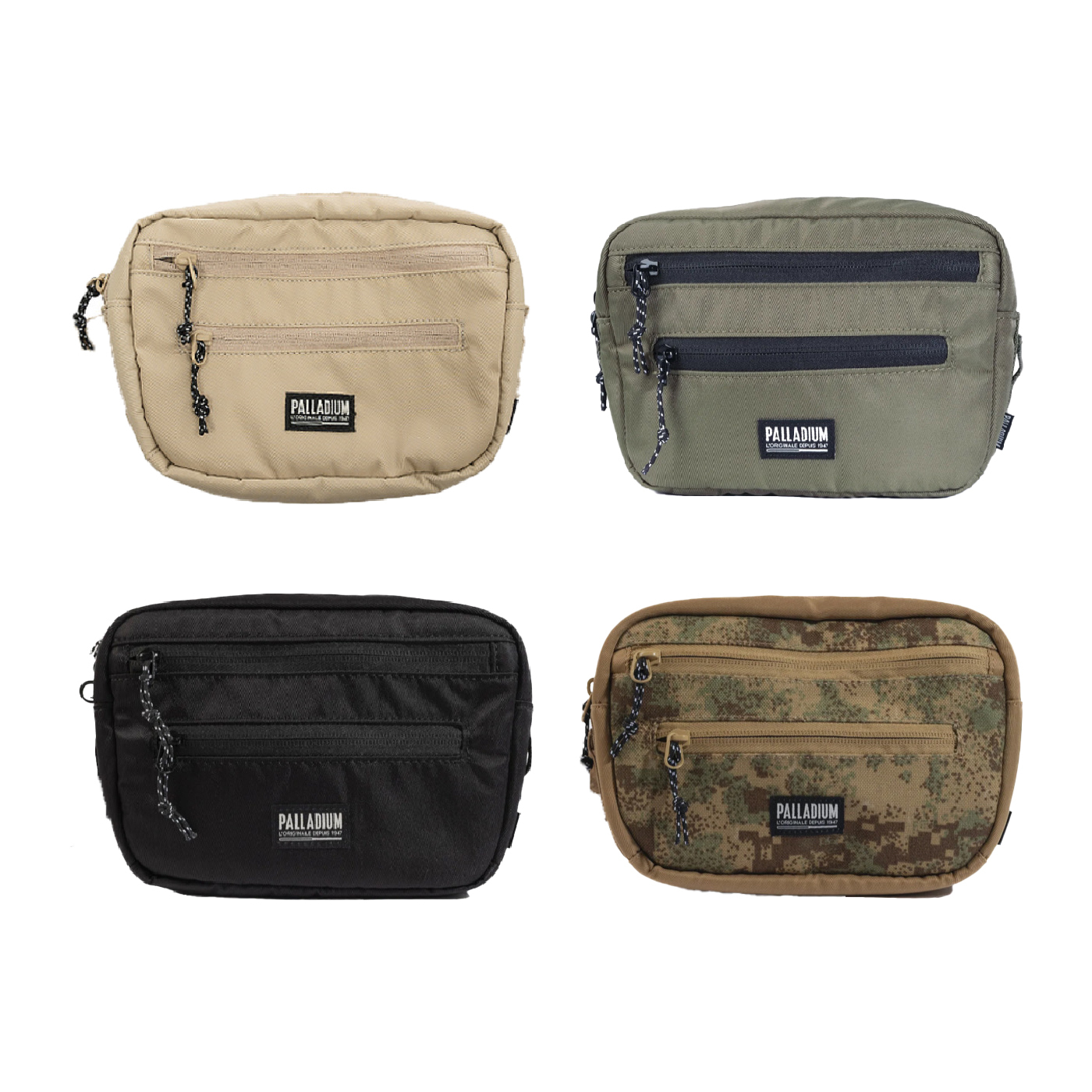 PALLADIUM MINI WAIST BAG 黑 迷彩 軍綠 沙 可調節背帶 多夾層收納 休閒 隨身小包 肩背 斜背 腰包【BG658】