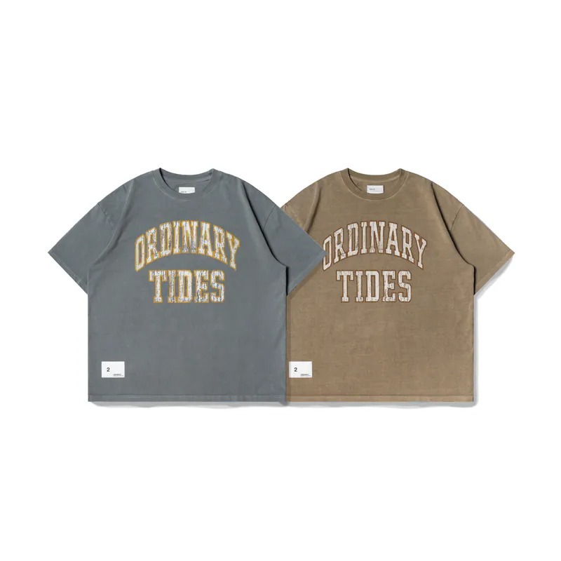 ORDINARY 蠟染水洗標語短Tee