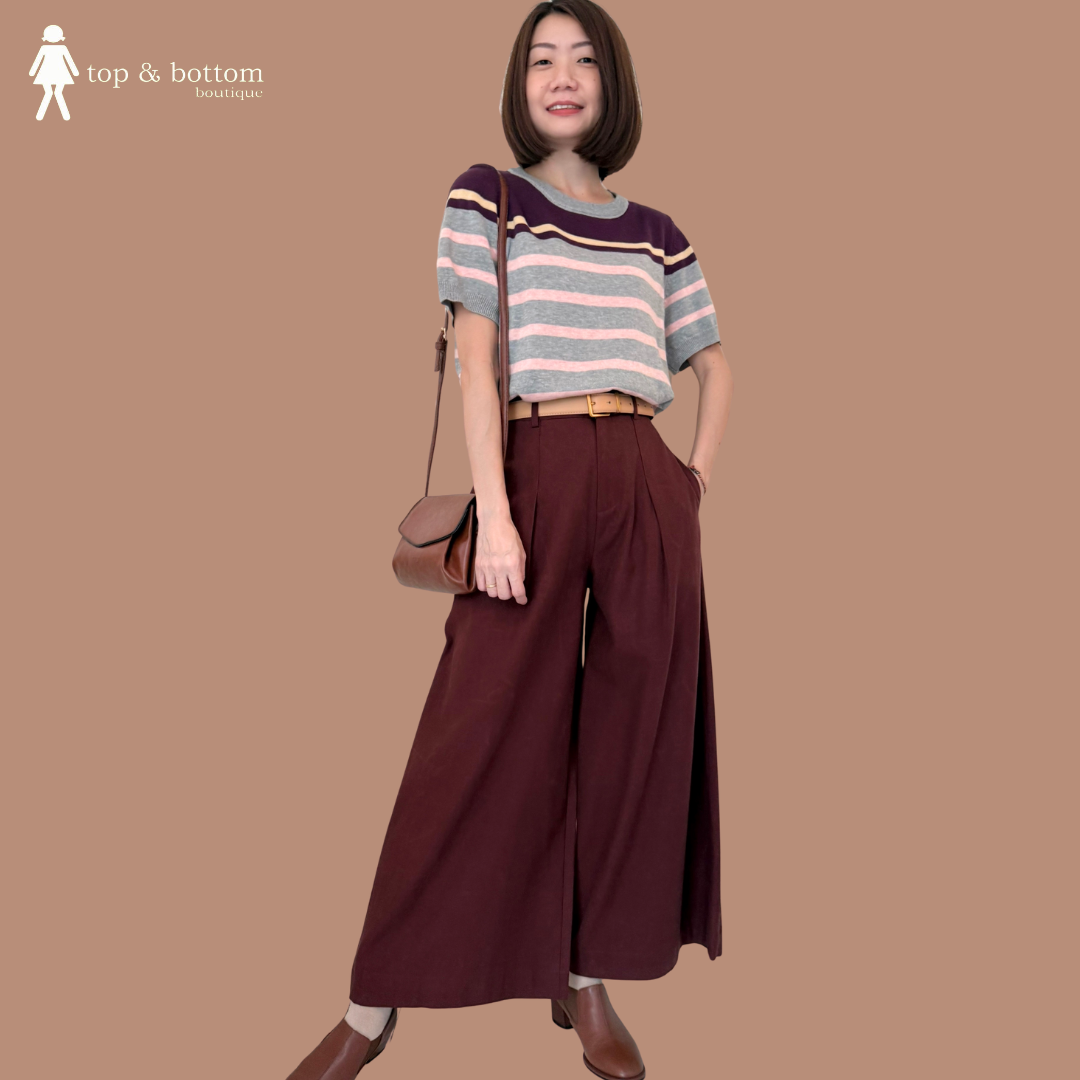 HIGH WAISTED SOLID COTTON WIDE LEG LONG PANT