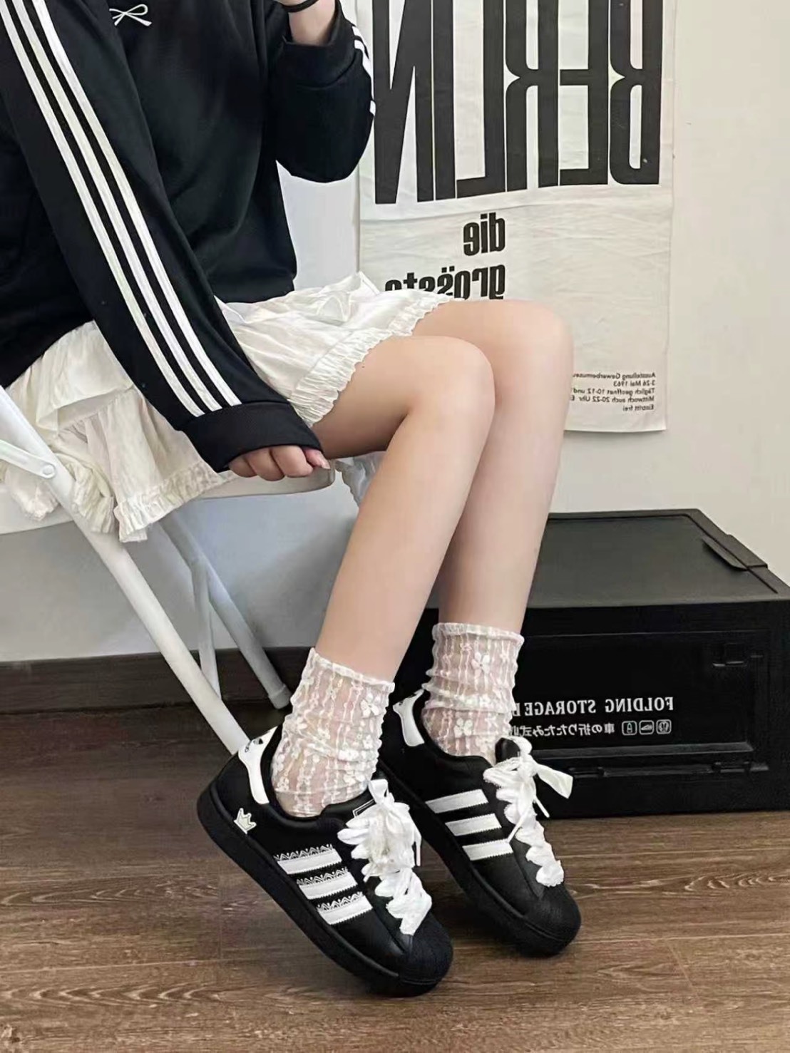 特殊訂製款 ADIDAS SUPERSTAR 2 蕾絲 珍珠 皇冠 貝殼鞋