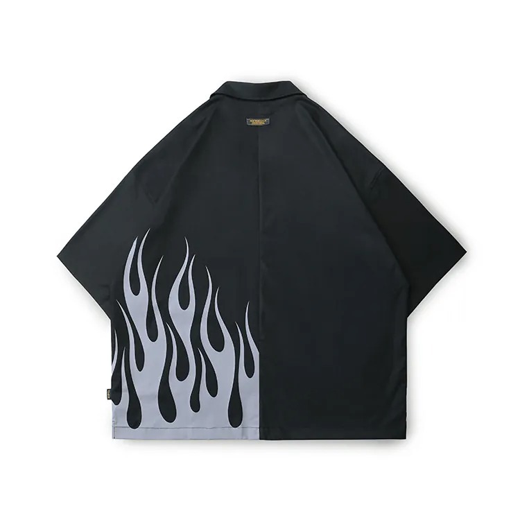 B-SIDE HOT ROD FIRE CUBAN SHIRT