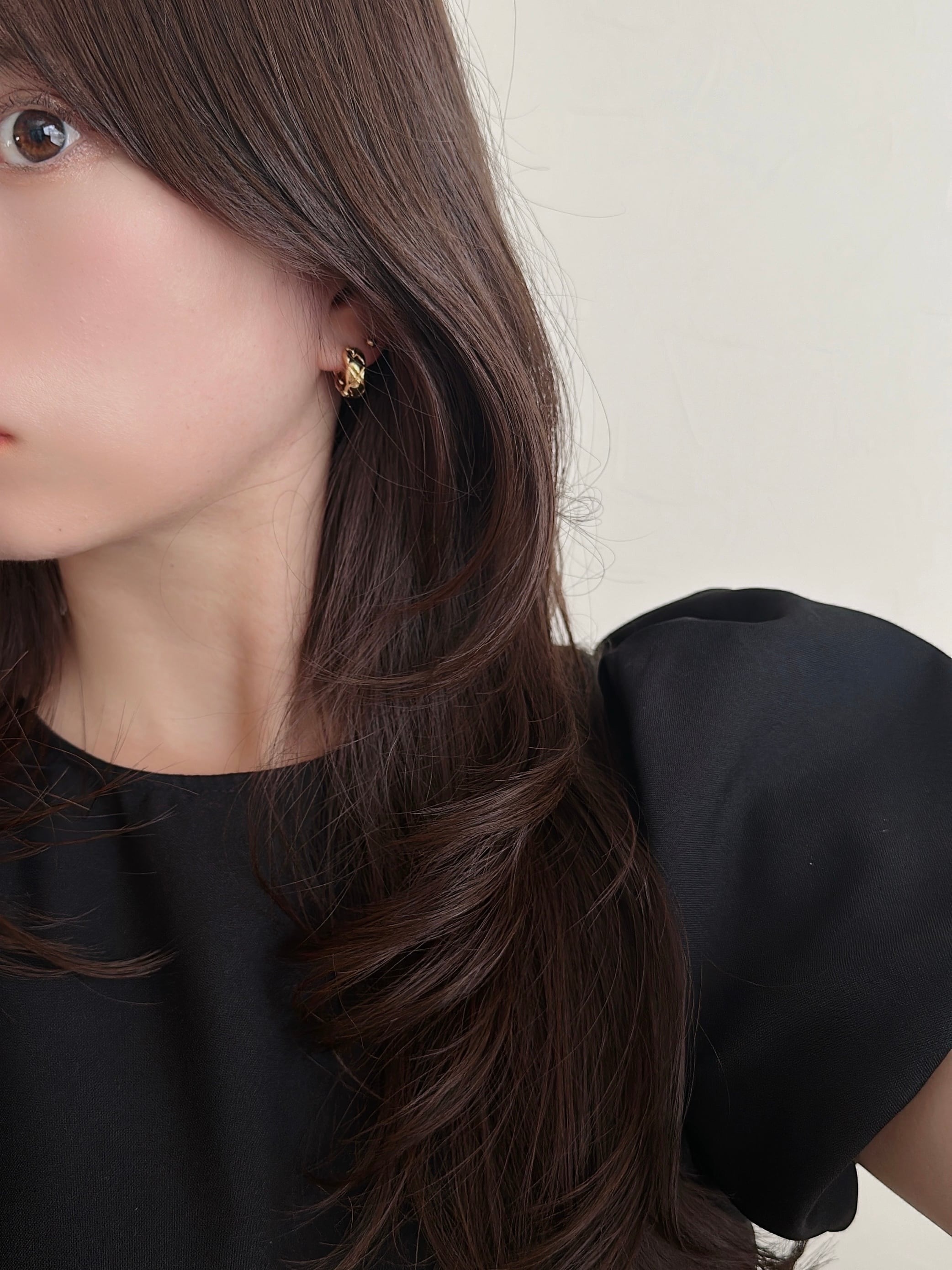 S925 cross embossed hoop pierce