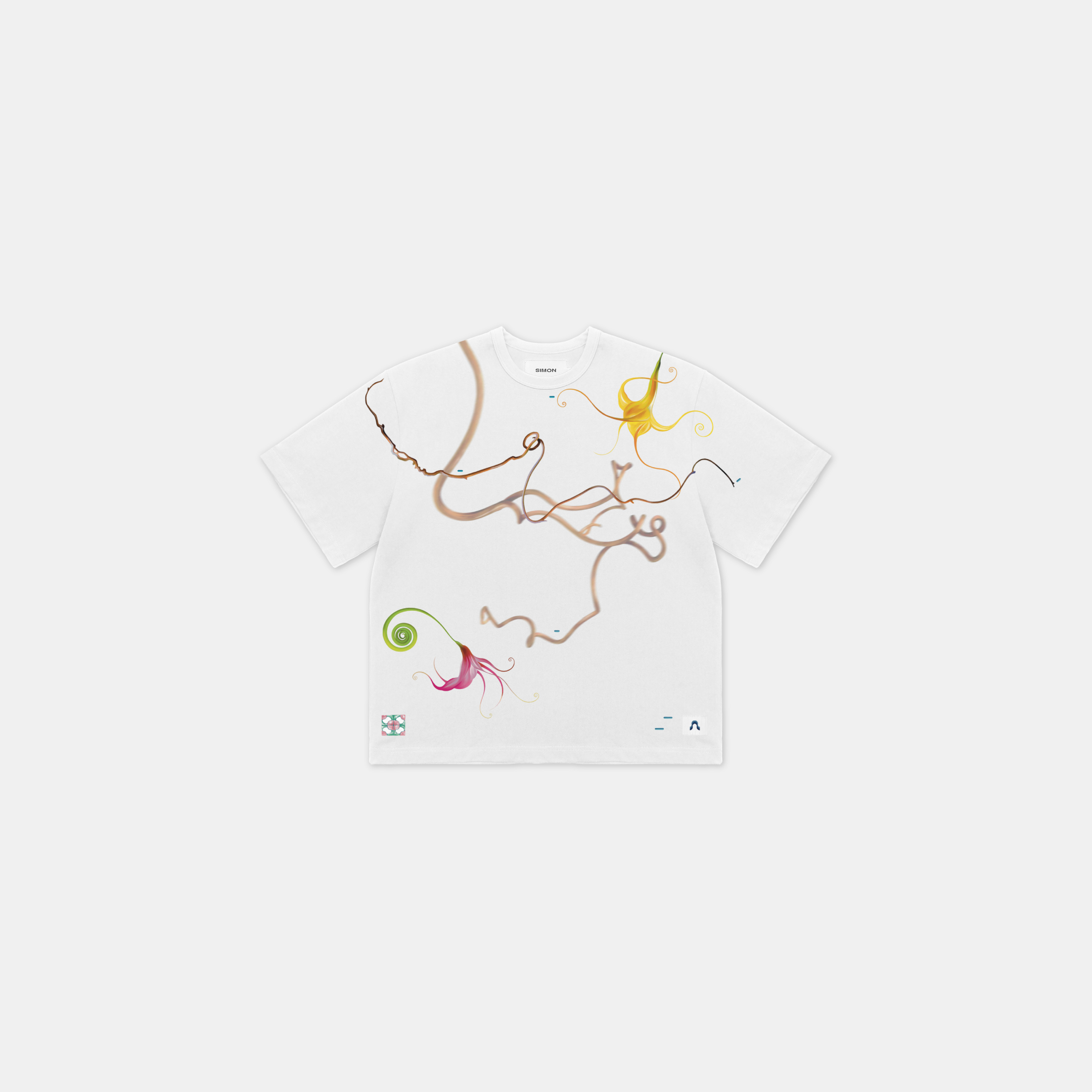 SIMON MADE shen-002 FLORAL PATH（花之軌跡）SORONA 涼感 短T