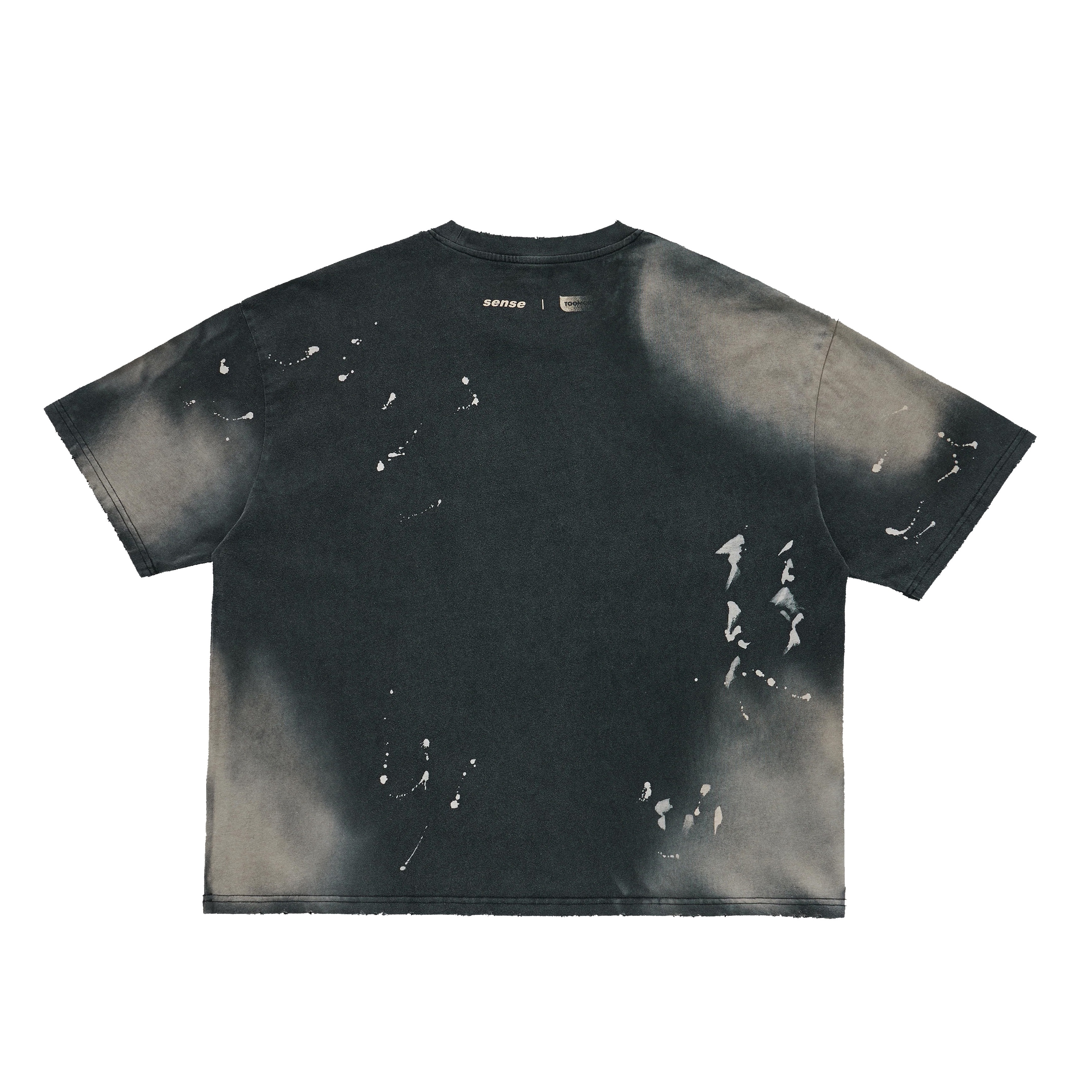 【車庫服飾】sense Wash Fade Slogan SS 漸變破壞短T