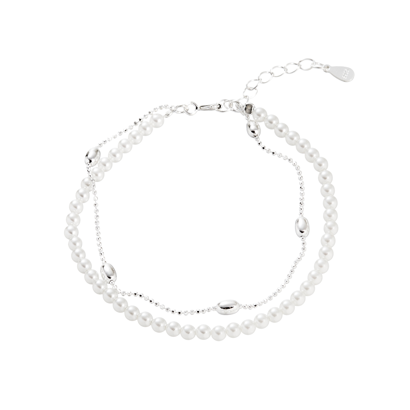 純銀,珍珠,雙層手鍊,平價飾品