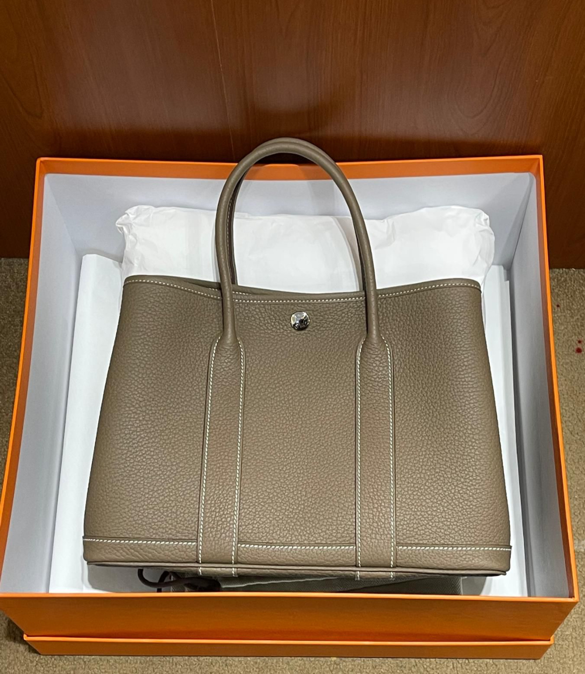 Garden party 30 18 etoupe leather w
