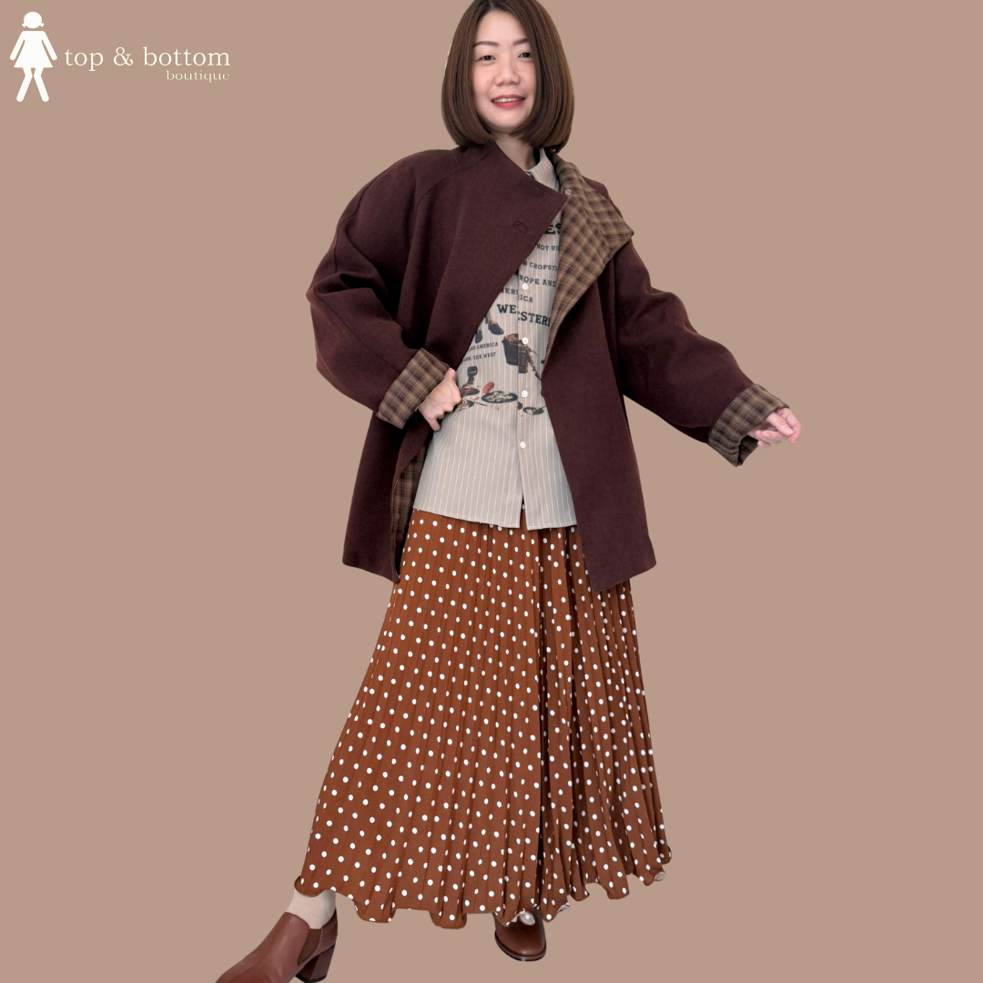 CHECKED INNER CORDUROY TRENCHCOAT