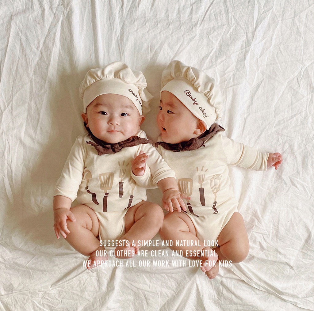 小廚師包屁衣|含帽 領巾