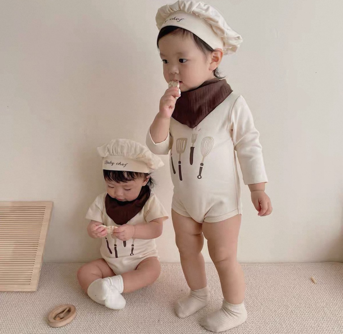 小廚師包屁衣|含帽 領巾