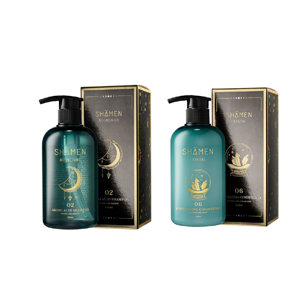 【SHÄMEN】豐之月。淳晶｜02豐之月洗髮精 + 06淳晶護髮素｜ 細軟髮專用 蓬鬆輕盈保濕 減少扁塌 柔順光澤