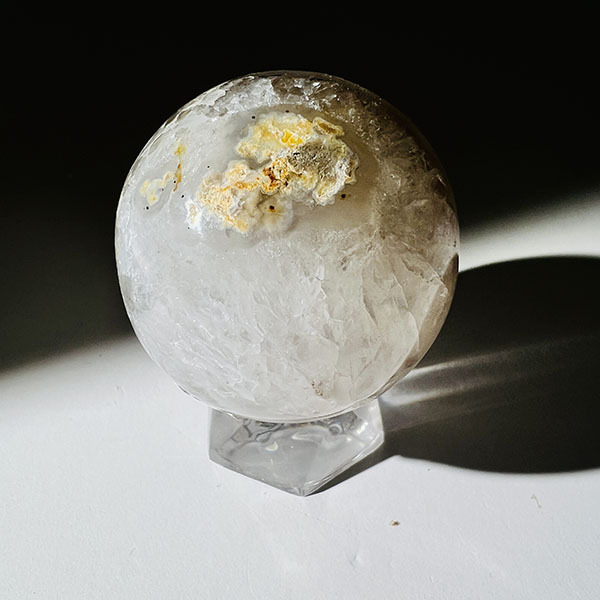 水晶瑪瑙球ø40+｜磁場淨化與平衡｜果石Fruition Mine