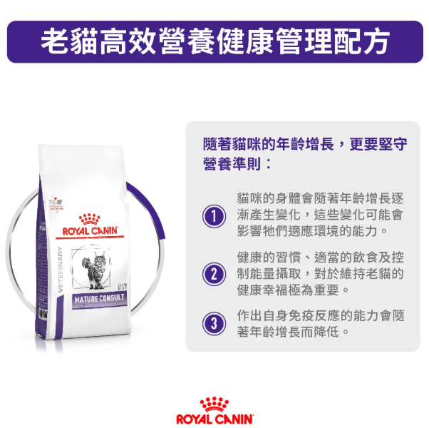 Royal Canin - 獸醫配方 - Senior Mature Consult 高齡貓保健處方乾糧