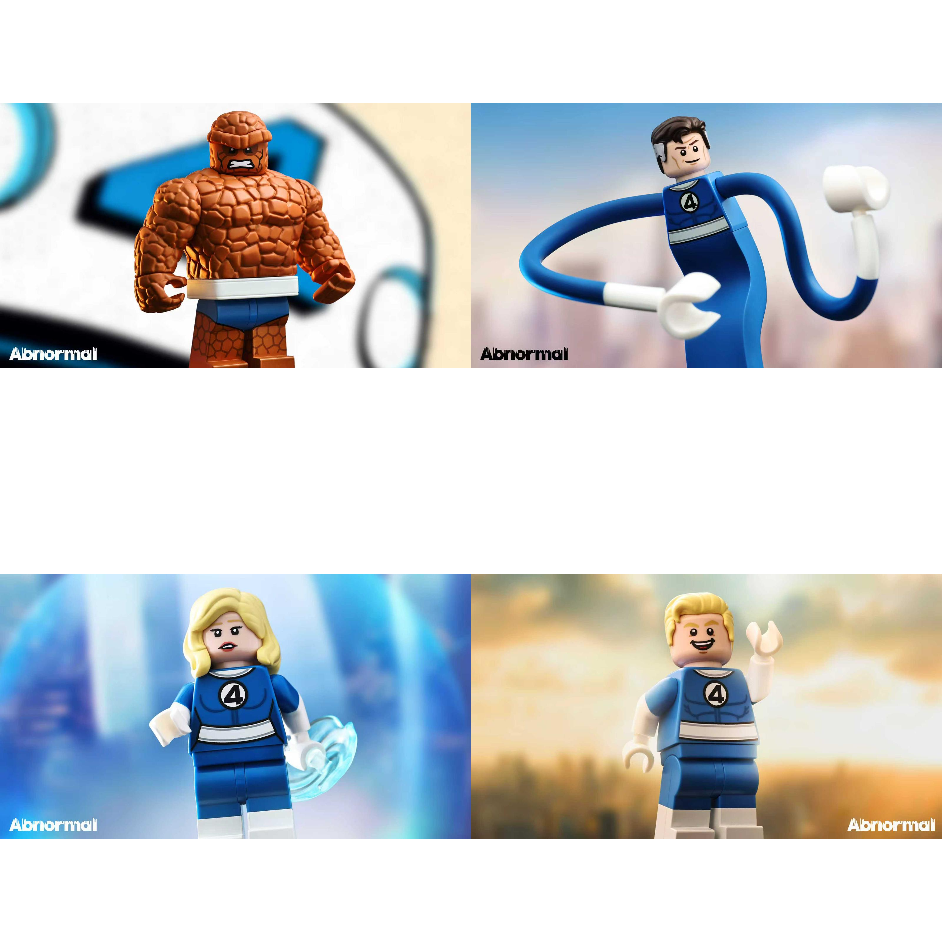 【Abnormal X Tracyminifigs】神奇4 （限量異色全套，粉紅色 7 個 + 深藍色 4 個 + 白藍色 4 個 + 藍色火焰 + 銀色機器人）