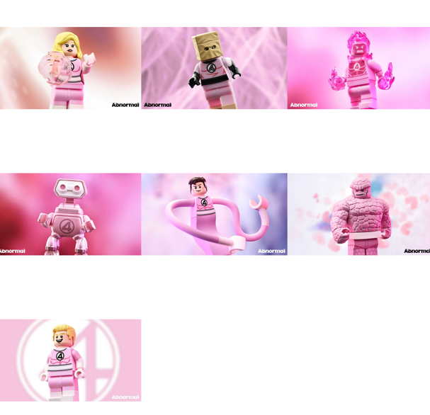 【Abnormal X Tracyminifigs】神奇4 （限量異色全套，粉紅色 7 個 + 深藍色 4 個 + 白藍色 4 個 + 藍色火焰 + 銀色機器人）