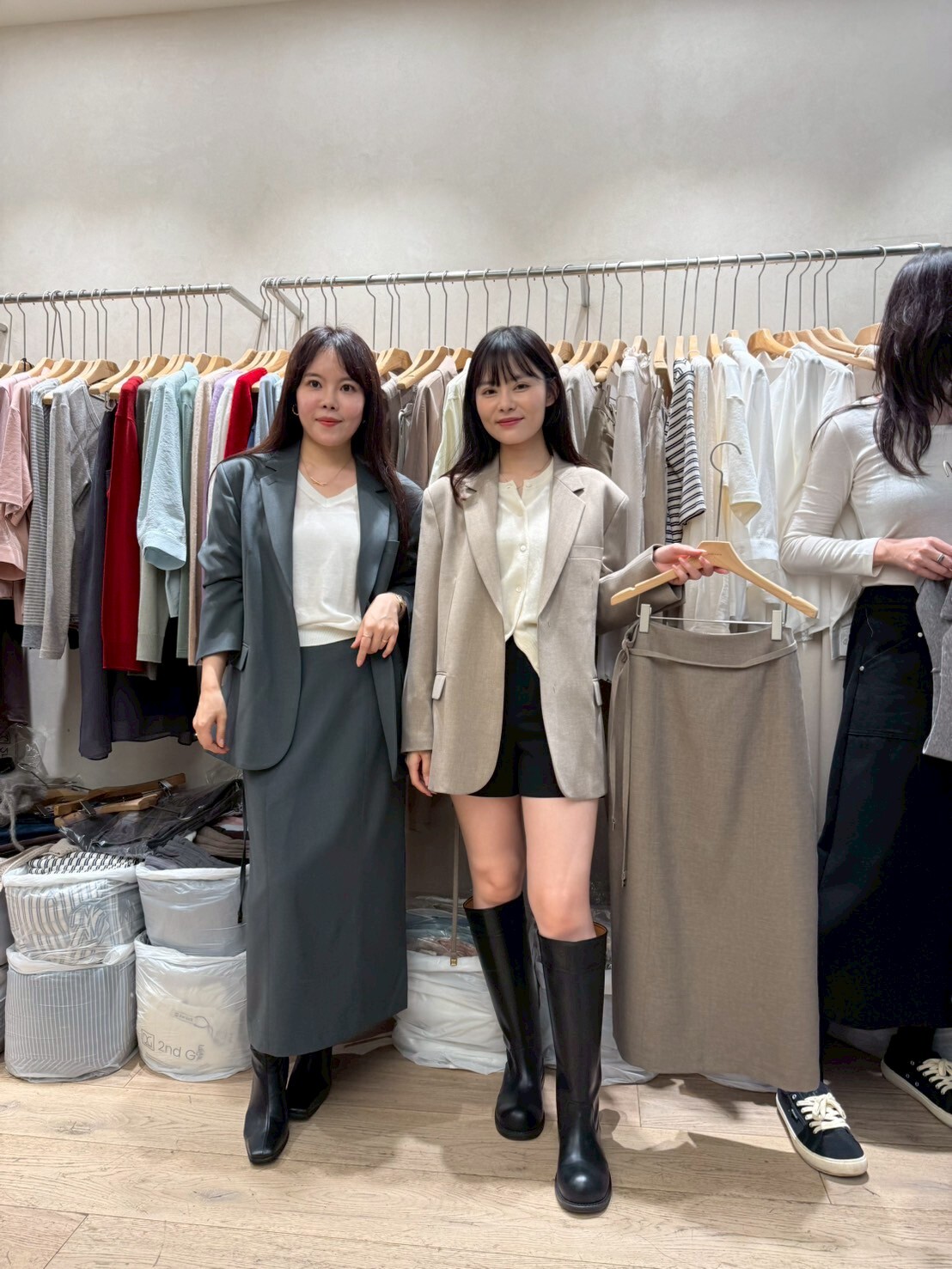 SG5042 西裝款綁帶直筒半裙 (S/M)