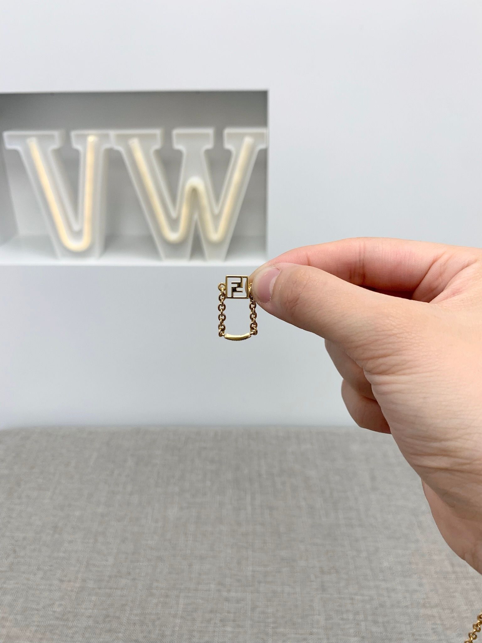 Sale Fendi FF Chain Ring