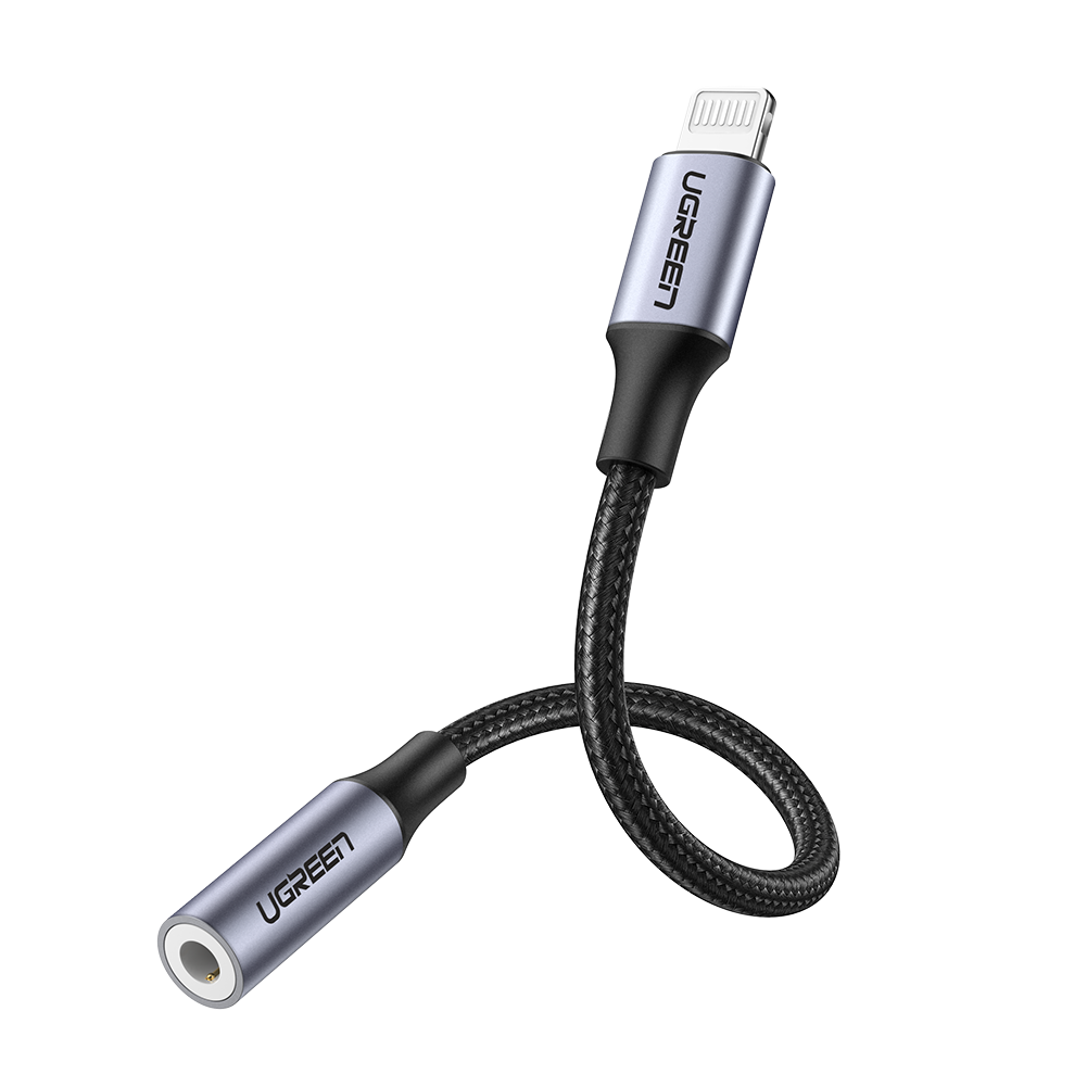 Ugreen Lightning 轉 3.5mm音頻轉接編織線-Mfi -US211-30756