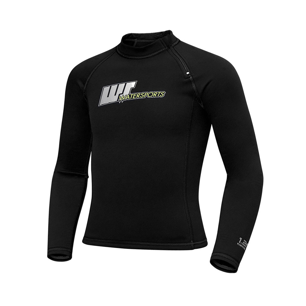 1.2/1mm 兒童短纖抓毛游泳保暖上衣 - 黑