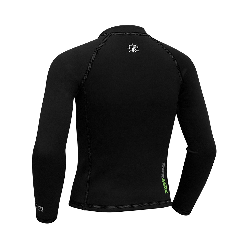 1.2/1mm 兒童短纖抓毛游泳保暖上衣 - 黑