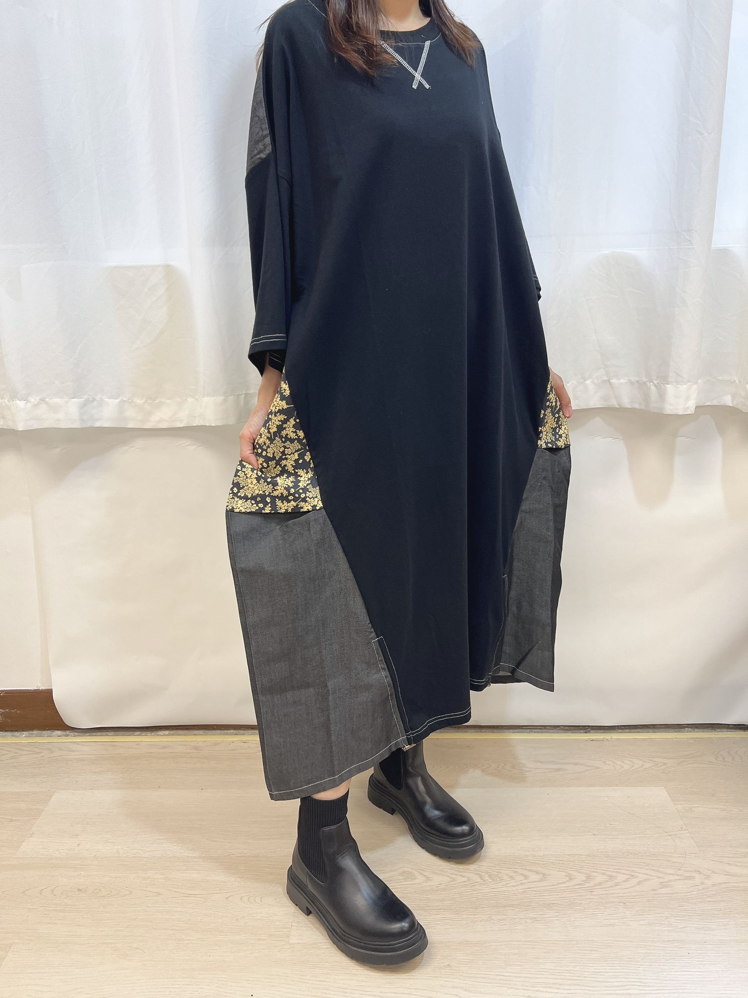 LN 牛仔拼花拼布 OP