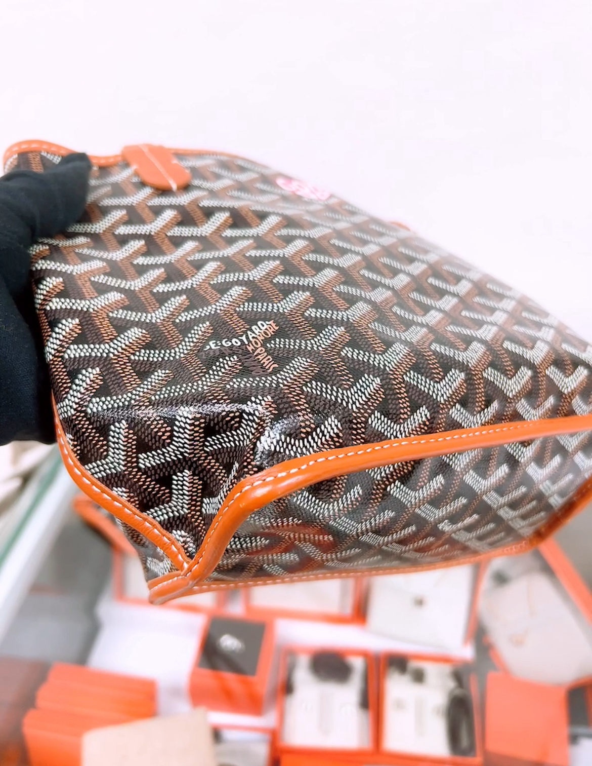 Goyard anjou mini tote tan heart