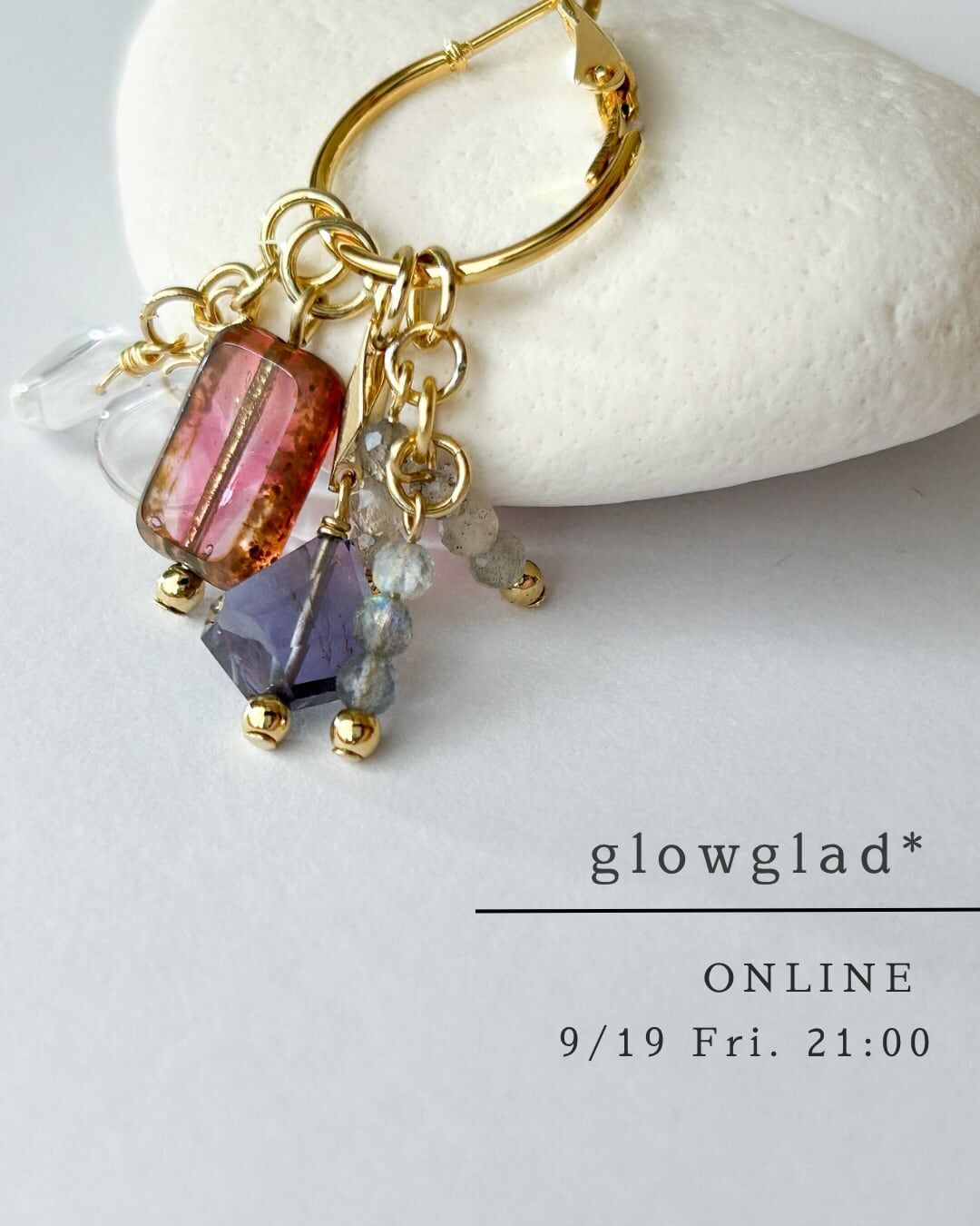 [glowglad] 台灣限定 | 水晶玻璃耳骨夾 | NO.108
