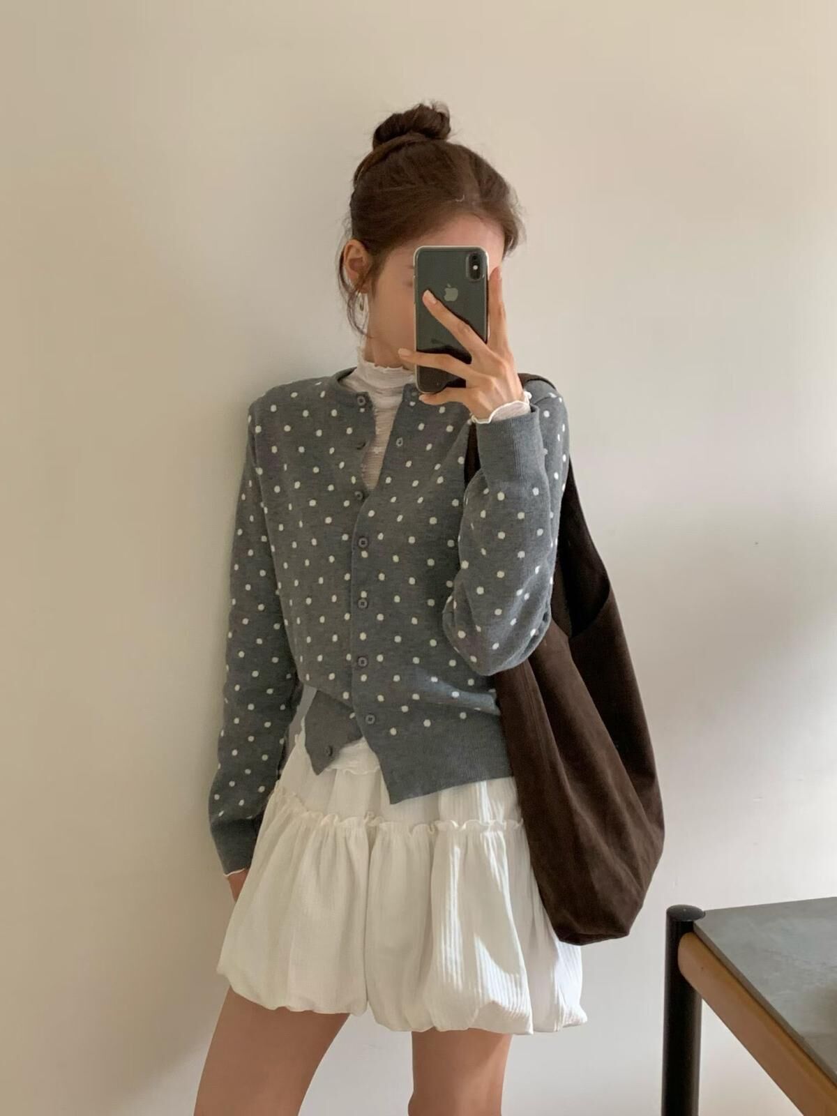 Vintage dot pattern cardigan