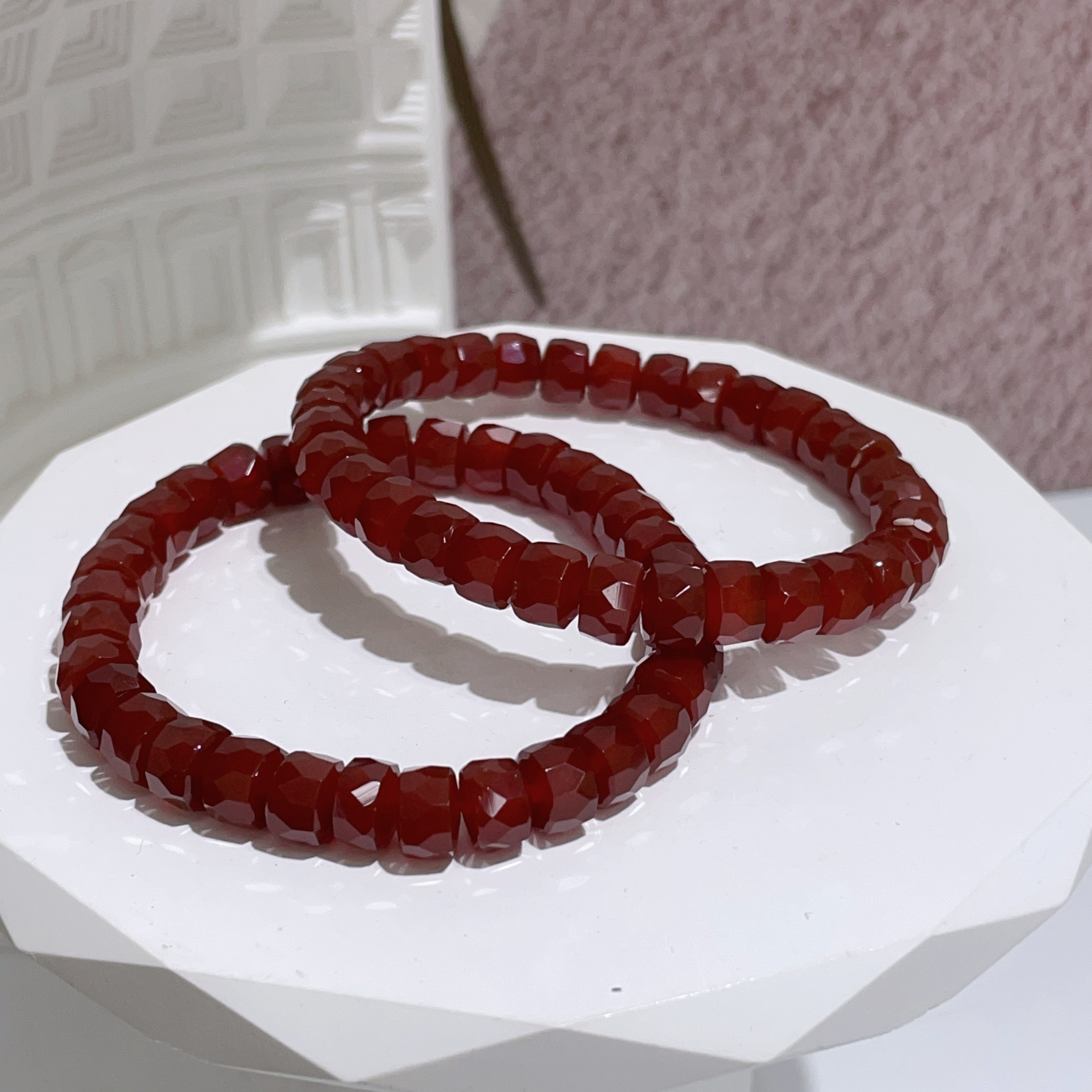 鑽切紅瑪瑙手串 7mm