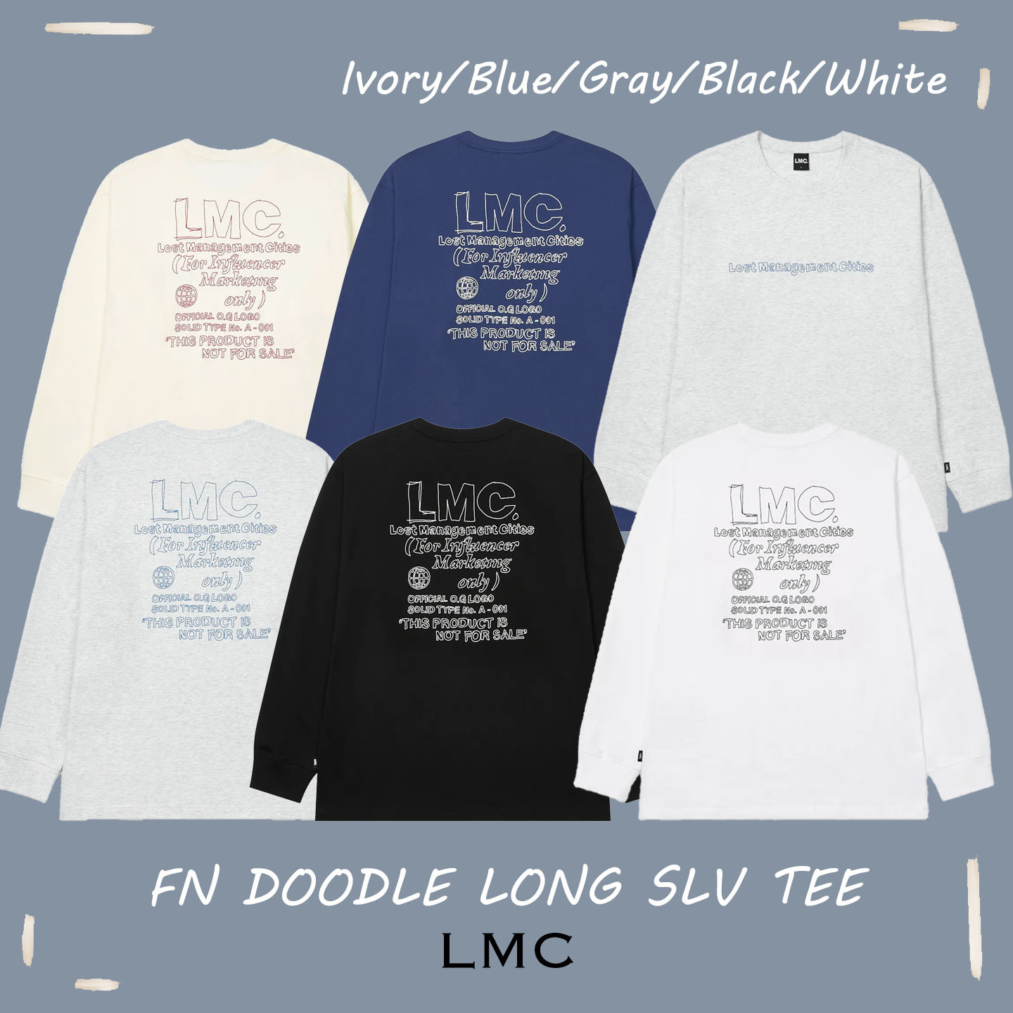 【OWN】LMC 長袖 衛衣 秋冬新品 薄長袖 塗鴉 手繪 不分男女 黑色 白色 米白 藍色 灰色