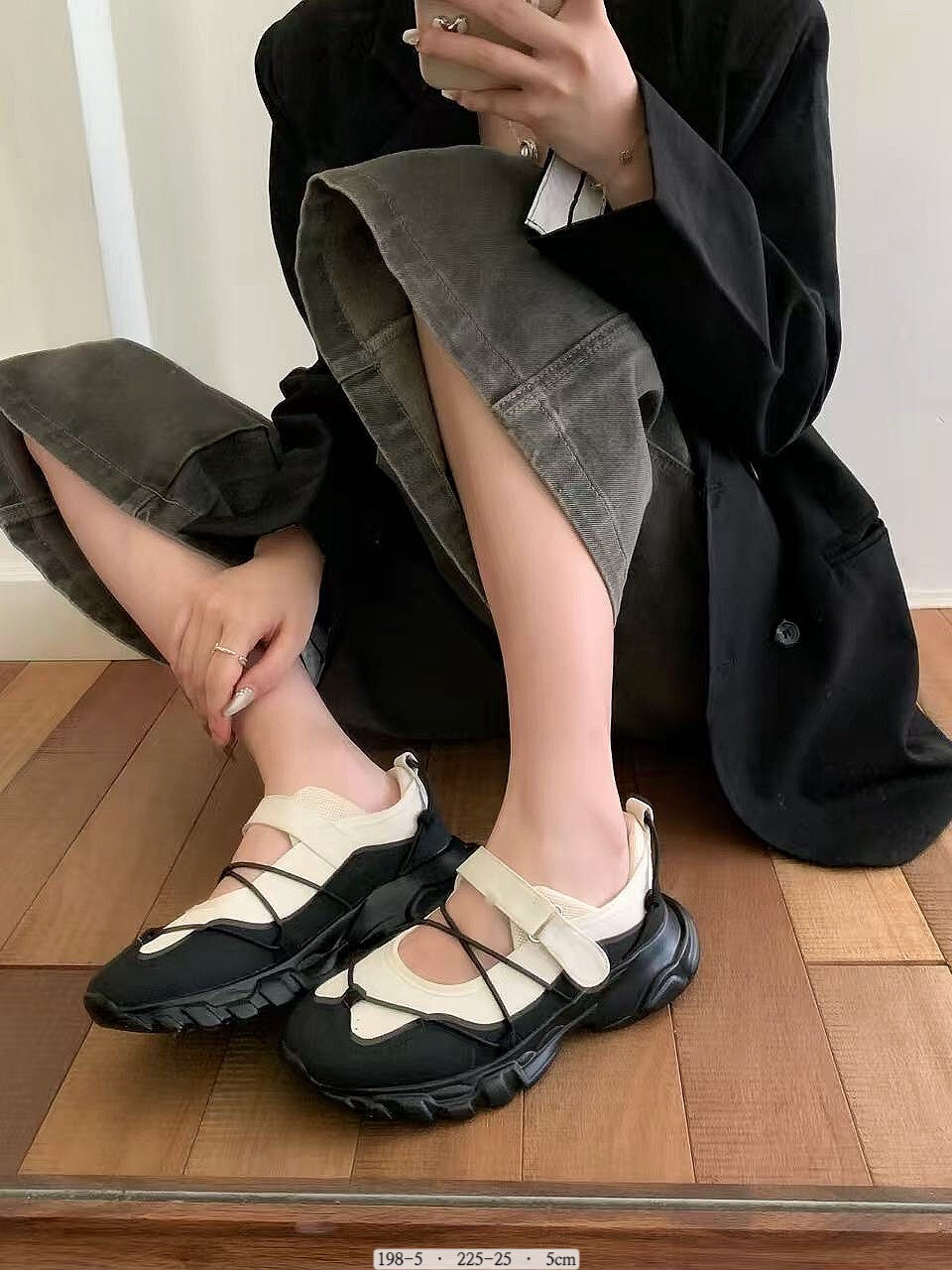 198-5韓國運動感厚底瑪莉珍鞋