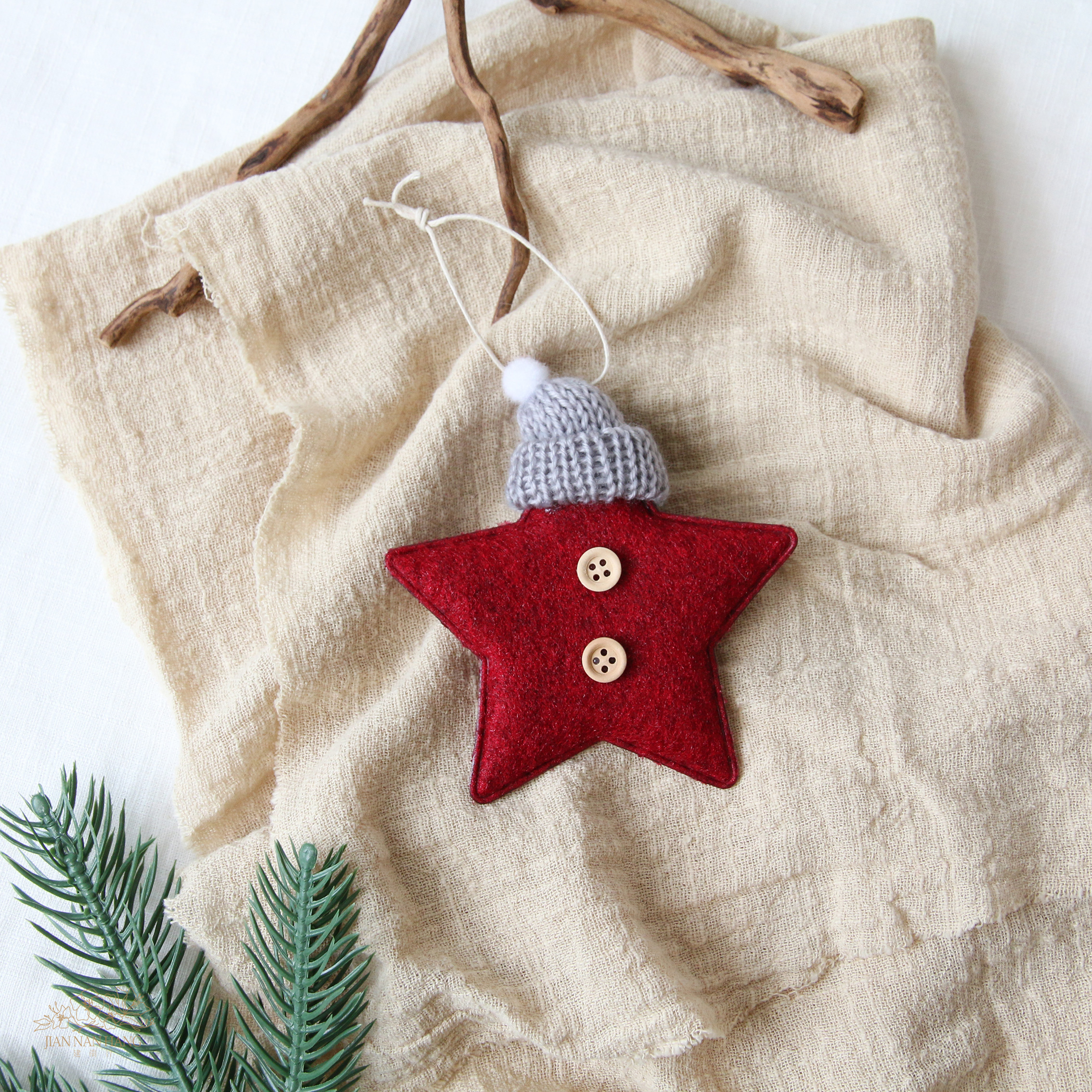 裝飾 針織帽星星掛飾 3色