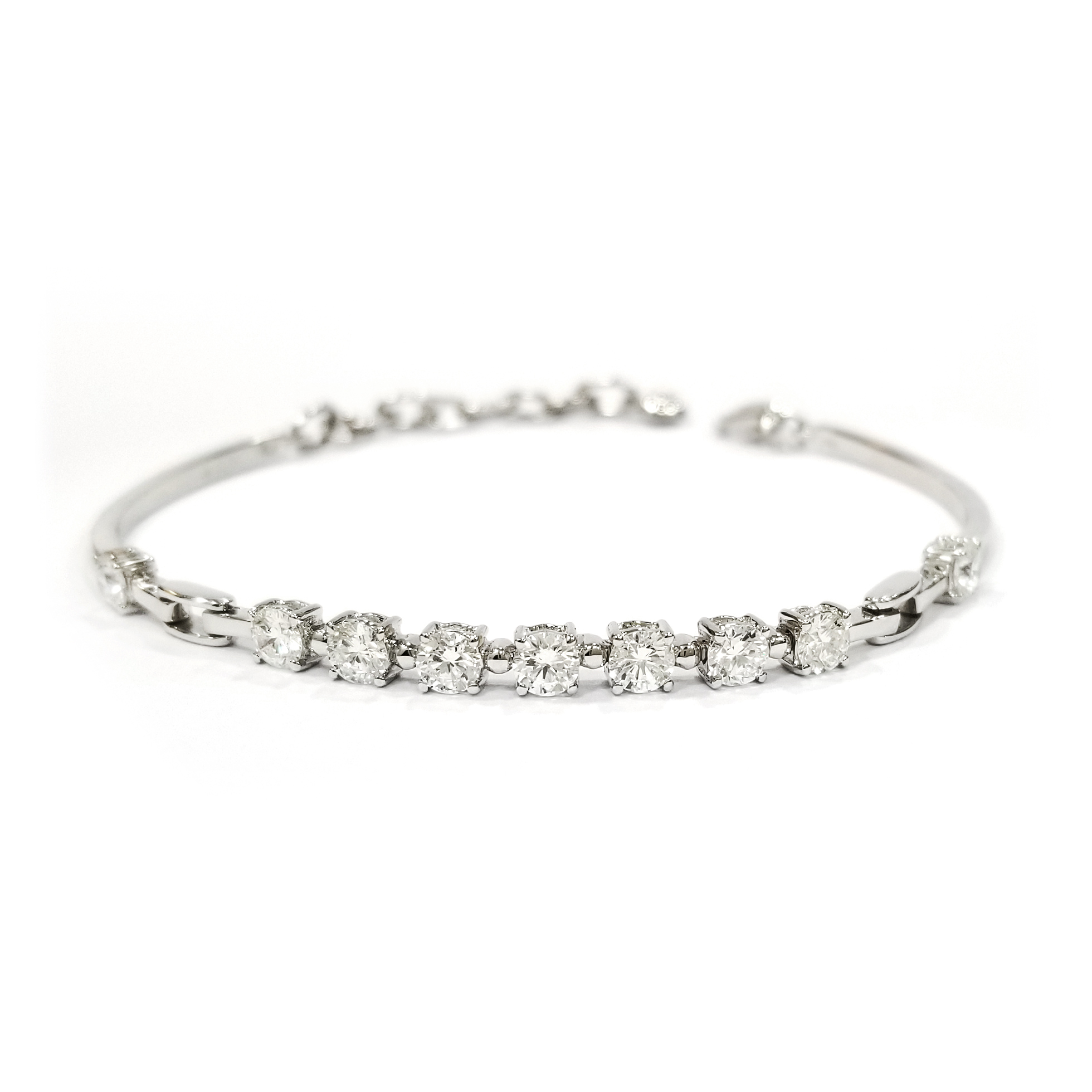 18K白金天然鑽石鏈鈪