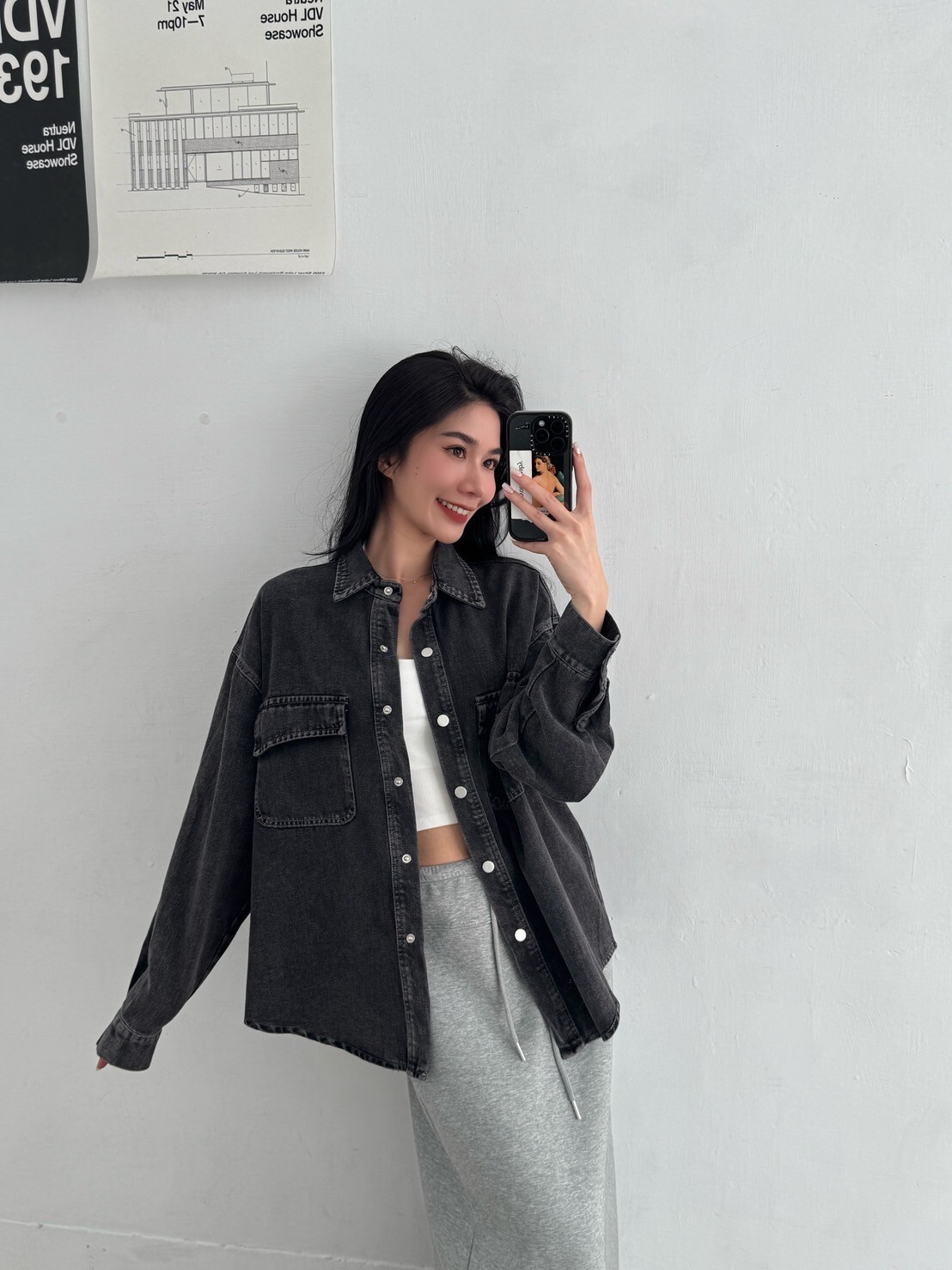 自留款牛仔襯衫外套