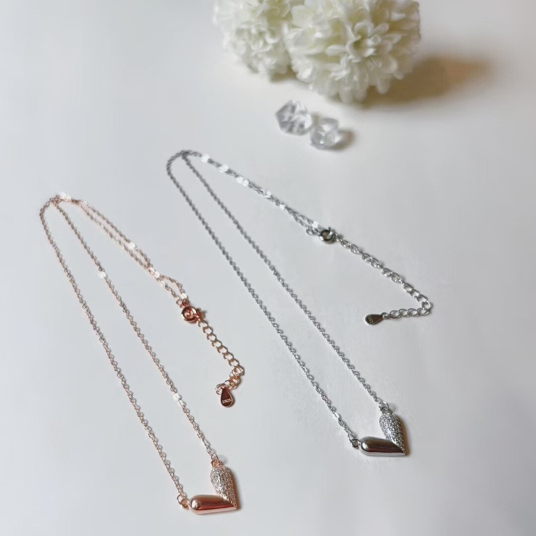 韓國🇰🇷925純銀飾品｜帶鑽愛心項鍊