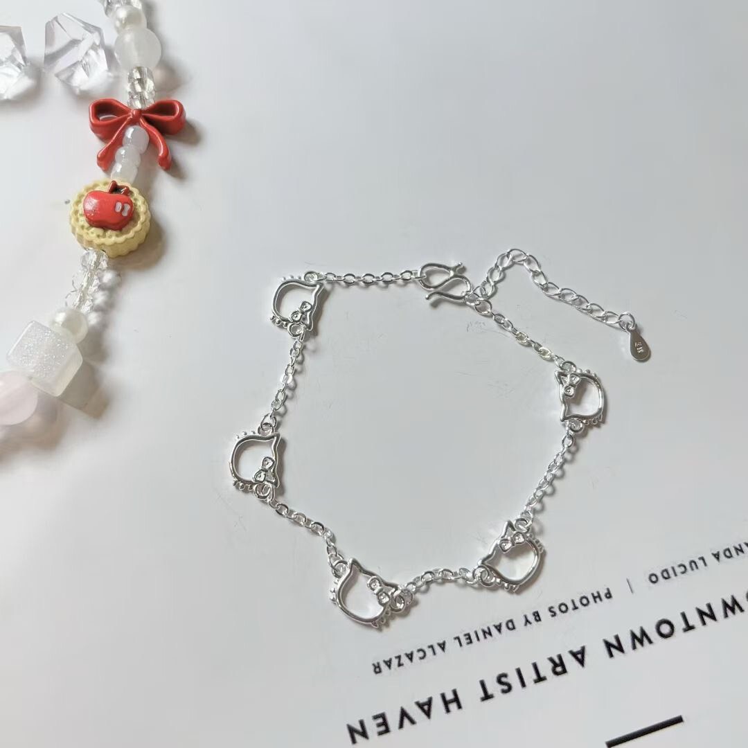 韓國🇰🇷925純銀飾品｜Kitty簍空手鍊